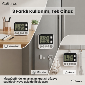 Loyka GE200 Çift Ekranlı Dijital Zamanlayıcı ve Kronometre