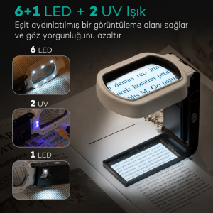 7018FX Katlanabilir ve El Tipi Işıklı Büyüteç – 10X / 25X