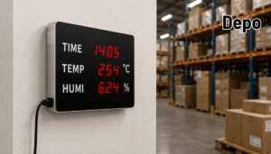 Huato TimeSense-18 Büyük LED Ekranlı Dijital Saat, Sıcaklık ve Nem Göstergesi