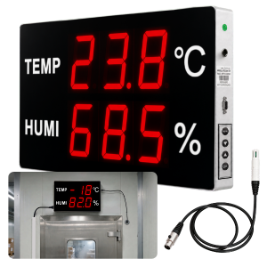 Huato CableSense-50 Kablolu Ekstra Büyük Sıcaklık Nem Göstergesi – 3 m Sensörlü, 12,5 cm LED Rakam