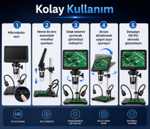 DM12A HDMI Bağlantılı Büyük Ekranlı Dijital Mikroskop | 1500X