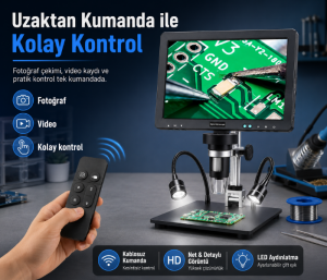 DM12A HDMI Bağlantılı Büyük Ekranlı Dijital Mikroskop | 1500X
