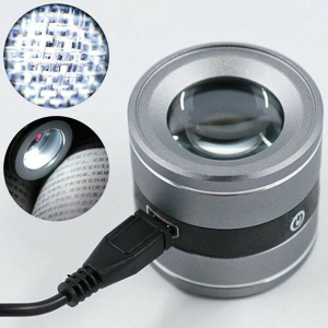 MG 8018 Ölçekli 10X Lup Büyüteç – Şarj Edilebilir LED ve UV Işıklı