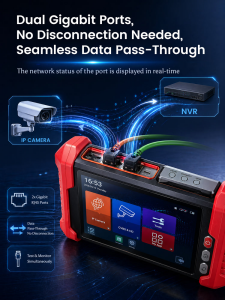 Noyafa NF-IPC728HSO Çok Fonksiyonlu CCTV Kamera Test Cihazı – 8K / 32MP, 8'' IPS, PoE, TDR, OPM ve VFL