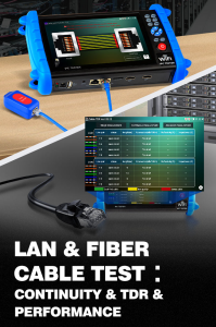 Noyafa NF-IPC722 Profesyonel CCTV Test Cihazı ve Ağ Analizörü – 7'' IPS Dokunmatik Ekran, 4K H.265, ONVIF, PoE, TDR ve OPM