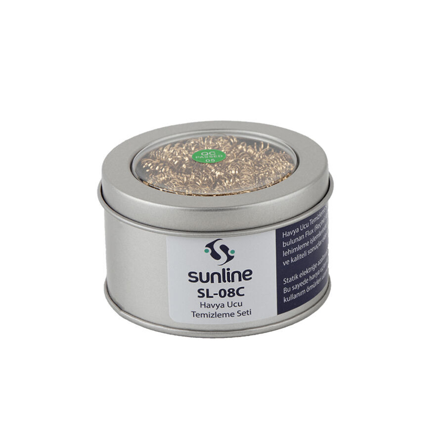 Sunline 08-C Havya Ucu Temizleme Seti – Bakır Temizleme Topu ve Reçineli Flux