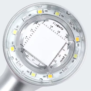 8690 8690 Skalalı Işıklı Büyüteç 30X Şarj Edilebilir | 4 Renkli Led