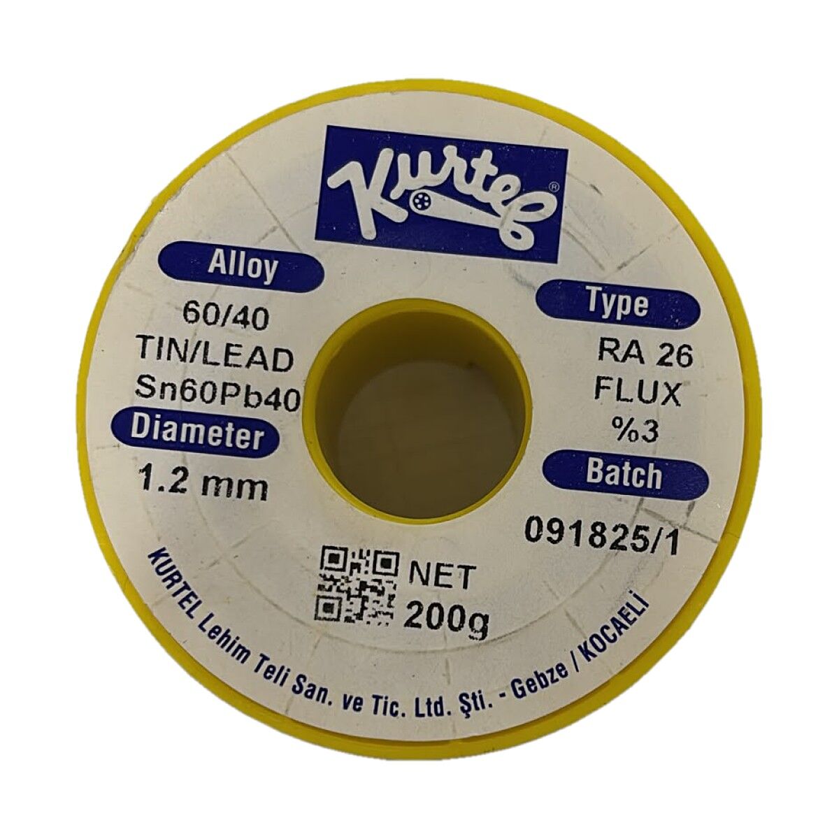 Kurtel 60/40 Lehim Teli 1,2 mm 200 g Sn60Pb40 RA26 %3 Flux