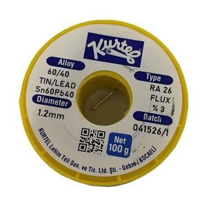 Kurtel 60/40 Lehim Teli 1,2 mm 100 g Sn60Pb40 RA26 %3 Flux