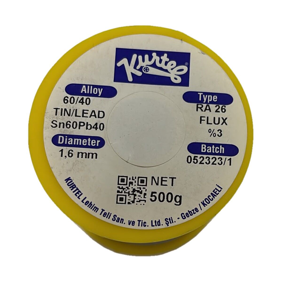 Kurtel 60/40 Lehim Teli 1,6 mm 500 g Sn60Pb40 RA26 %3 Flux