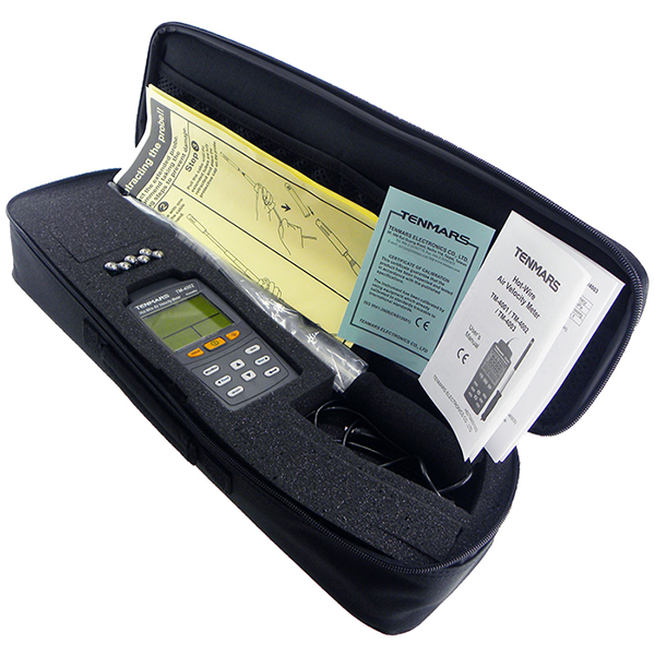 Tenmars TM-4002 Tel Tipi ''Hot Wire'' Sensörlü Hava Hızı Debi Sıcaklık ve Nem Ölçer