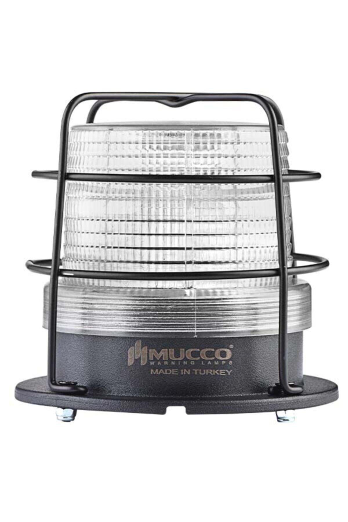 MUCCO SNT-925-B-KFS-5 90 Çap 5 Işık Modu 10 Melodili Power Ledli 85-250v Ac/dc Buzzerlı Kafesli Beyaz Tepe Lambası