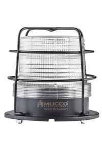MUCCO SNT-925-B-KFS-5 90 Çap 5 Işık Modu 10 Melodili Power Ledli 85-250v Ac/dc Buzzerlı Kafesli Beyaz Tepe Lambası