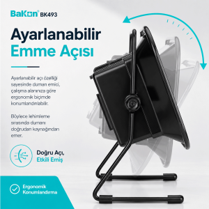 Bakon BK493 ESD Duman Emici Sistem Aktif Karbon Filtreli Lehim Dumanı Emici