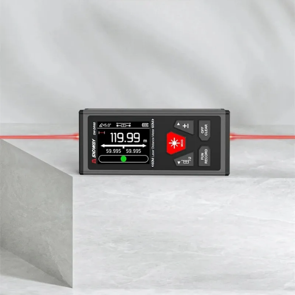 SNDWAY SW-DR60 Çift Yön Lazerli Lazermetre 60m+60m | Dikey ve Yatay Ölçüm