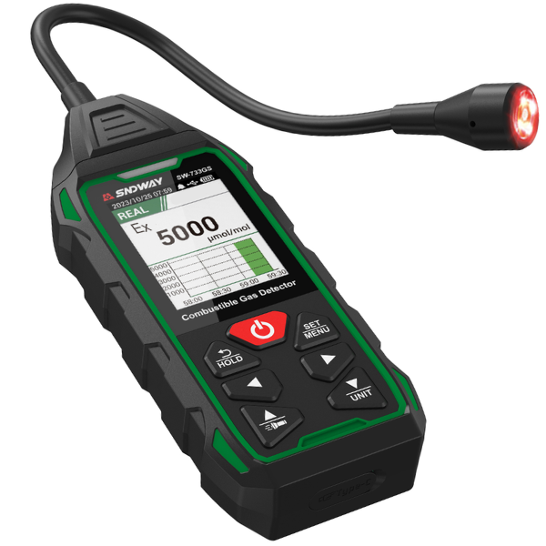 SNDWAY SW-733GS Hassas Yanıcı Gaz Dedektörü | PPM ve LEL Ölçer