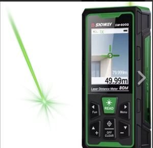 SNDWAY SW-80GQ Yeşil Lazerli 80 Metre Kameralı Lazermetre | Şarjlı ve IP68 Korumalı