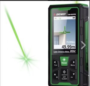 SNDWAY SW-80GQ Yeşil Lazerli 80 Metre Kameralı Lazermetre | Şarjlı ve IP68 Korumalı