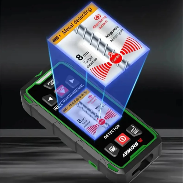 SNDWAY SW-6100GT Duvar Metal-Ahşap Dedektörü & Lazer Mesafe Ölçer 120M