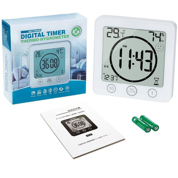 KT9 KT-9 KT9 Vantuzlu ve Mıknatıslı Çok Fonksiyonlu Zamanlayıcı | Isı, Nem ve Saat Göstergeli