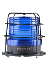 MUCCO SNT-925-KFS-4 90 Çap 5 Işık Modu 10 Melodili Smd Ledli 85-250v Ac/dc Buzzerlı Kafesli Mavi Tepe Lambası