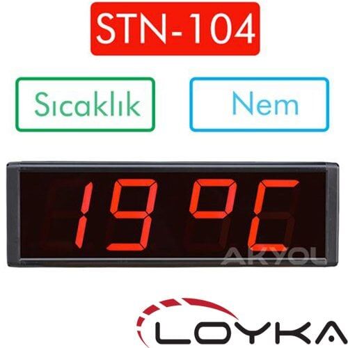 Loyka stn-104 Işıklı Termometre Saat (Sıcaklık+Nem+Saat)